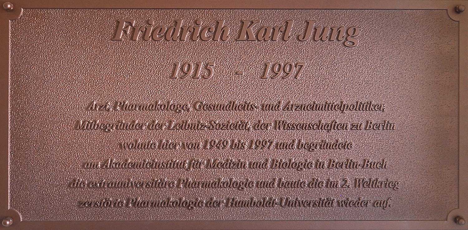 Plakette Friedrich Jung